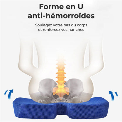Coussin Orthopédique d'Assise SheerSanté - Soulage les douleurs du coccyx et lombaires