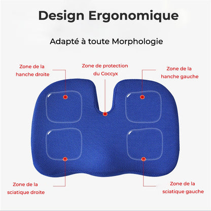 Coussin Orthopédique d'Assise SheerSanté - Soulage les douleurs du coccyx et lombaires